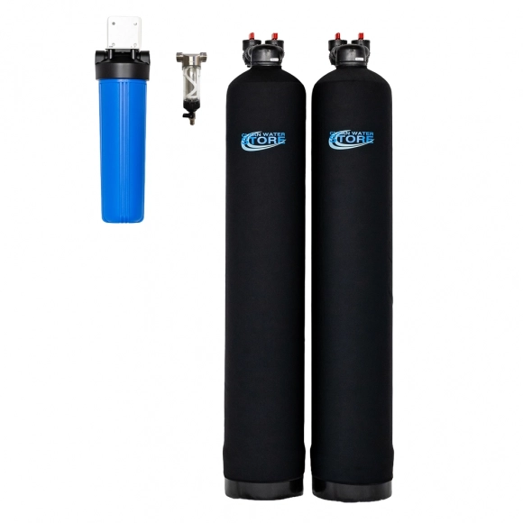 No Salt Water Conditioner bundle with big blue filter and sediment spindown filter.