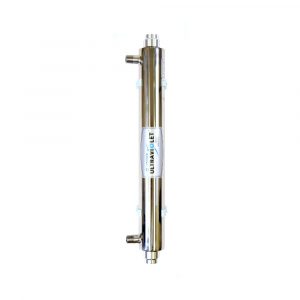 Stainless steel Wonder Light UV sterilizer for well water systems, rated at 6 GPM and 110V, designed to disinfect bacteria and viruses for safe household water.