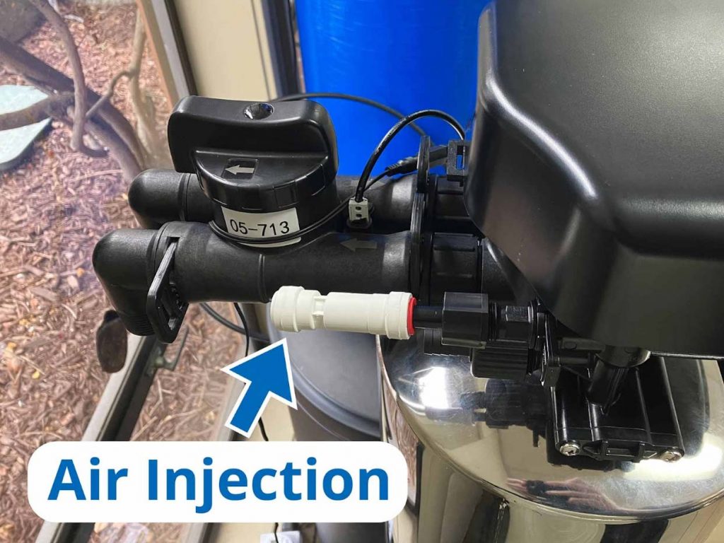 Air injection site on Pro-Ox Iron Filter for Well Water 