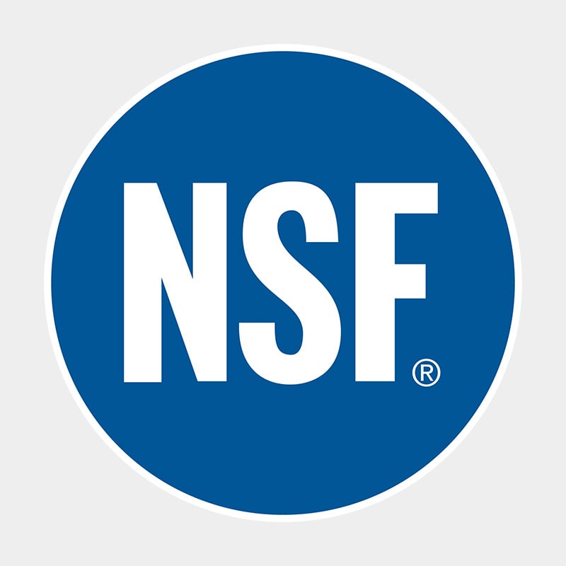 NSF certification logo to look for in a water filter system's quality.