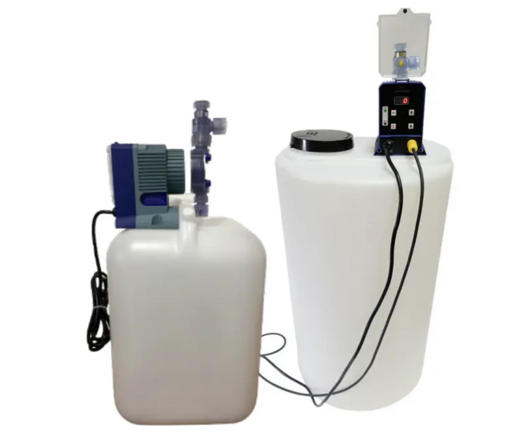Example of a citric acid feeder system for hard water