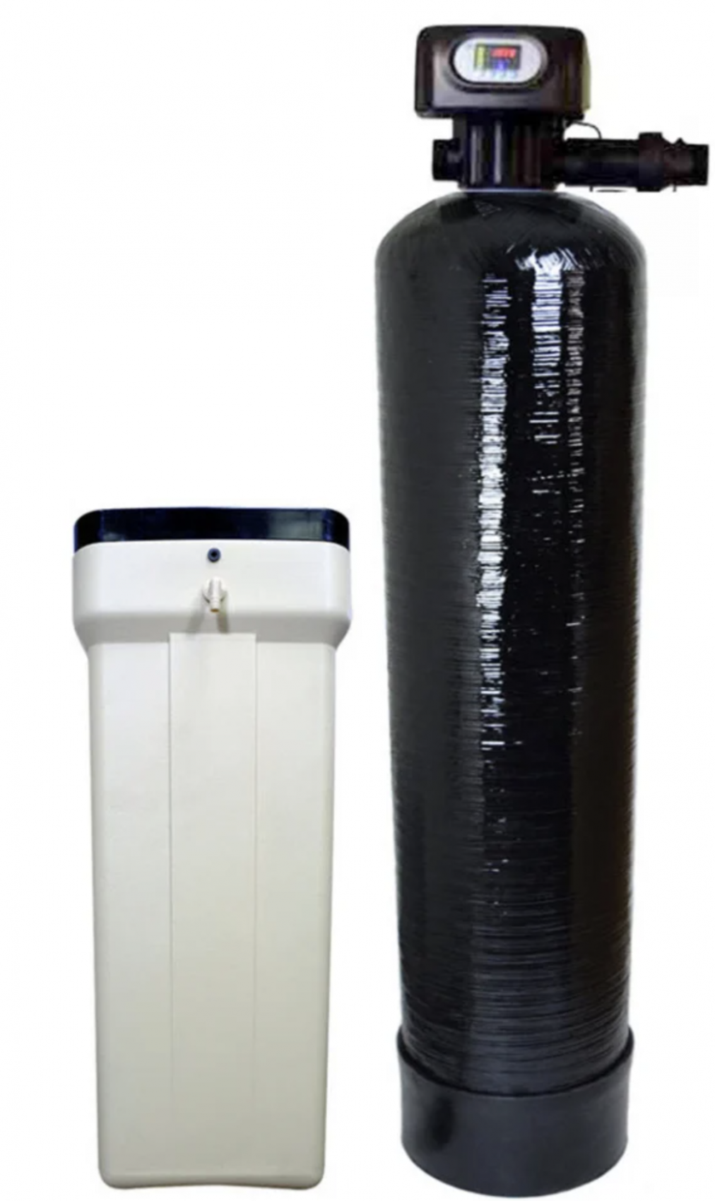Commercial Water Softener System Metered On-Demand Saves Salt & Water 2" Pipe Size Heavy-duty Commercial Water Softening System for high flow rates, low pressure drop and super long service life. Softens water, eliminates water hardness for commercial applications