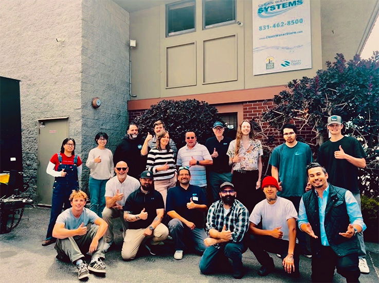 A company photo of employees at Clean Water Store and Systems of Santa Cruz, 2025.