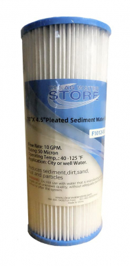 Filter Cartridge Pleated 50 Micron 4.5" x 10"