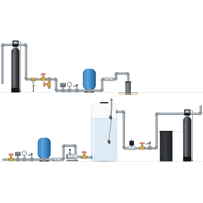 Iron Filters Tank Diagrams