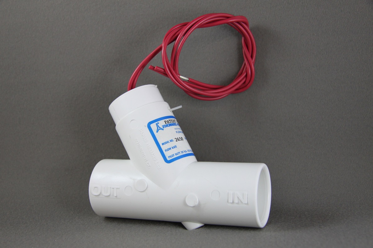Flow Switch: Thomas 2650 1" Non-Wired Straight HD 0.5 GPM