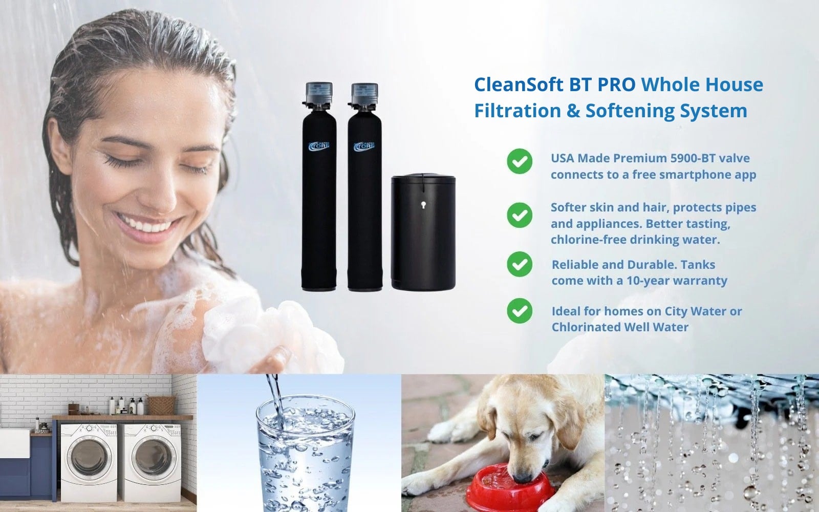 CleanSoft BT Combo: Carbon Filter + Softener – 1.0 cu ft | 32,000-Grain ...