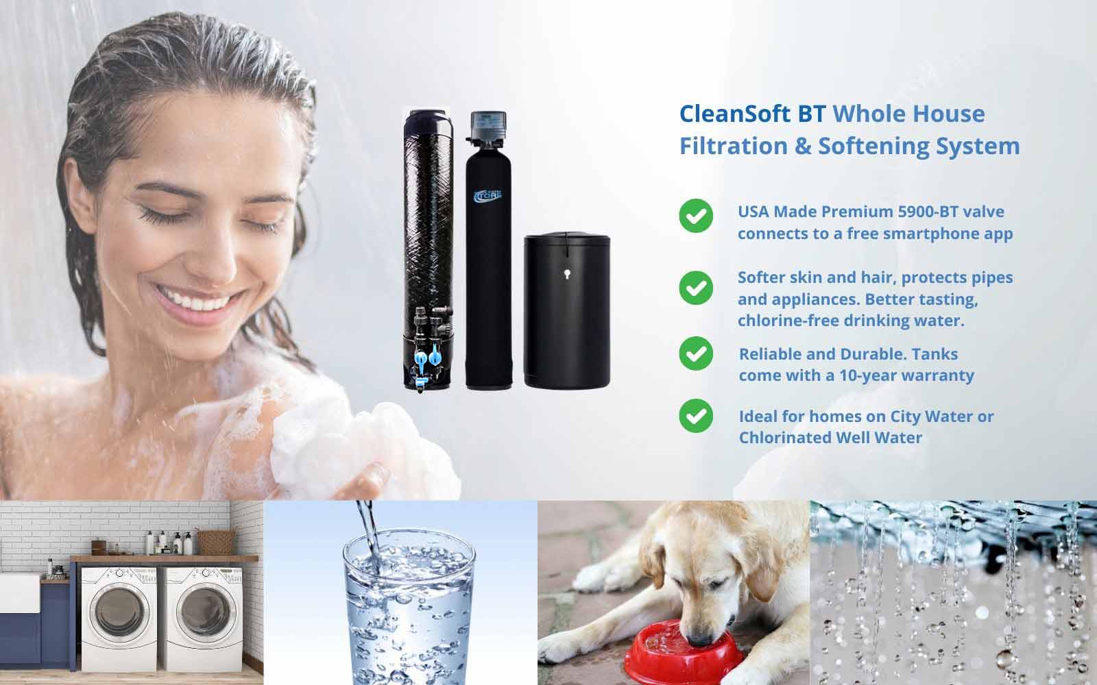 CleanSoft BT Combo: Carbon Filter + Softener – 1.0 cu ft | 32,000-Grain ...
