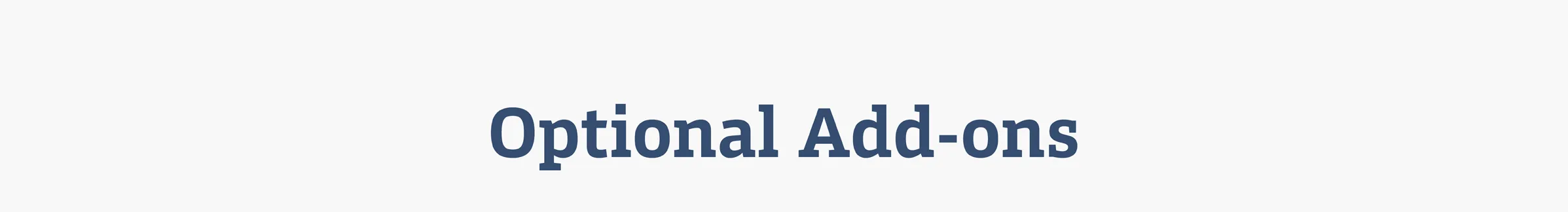 Optional Add-ons