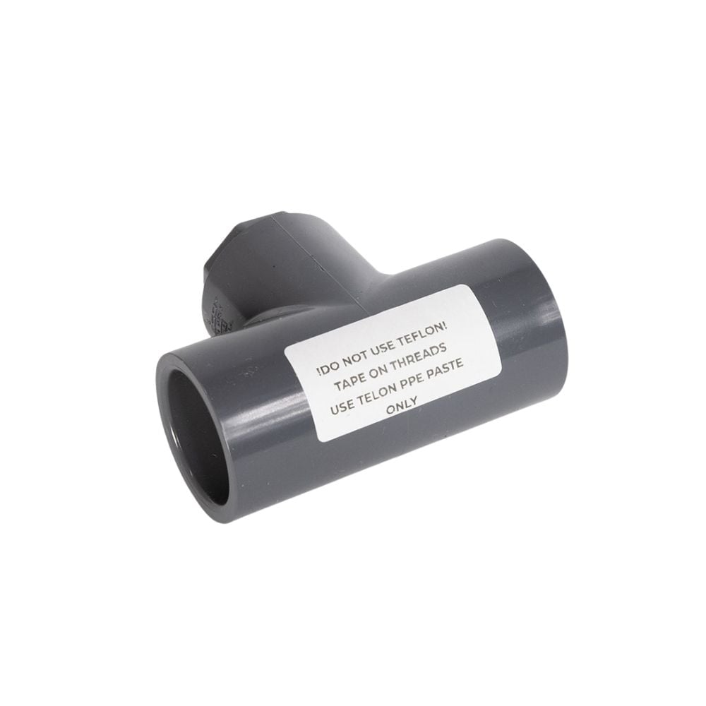 PVC Sch 80 1" Tee x 1/2" Slip x Slip x Thread