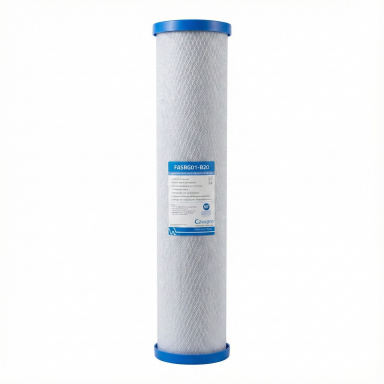 Carbon Block Drinking Water Filter Cartridge 4.5" x 20" Big Blue  1 Micron, PFAS Certified