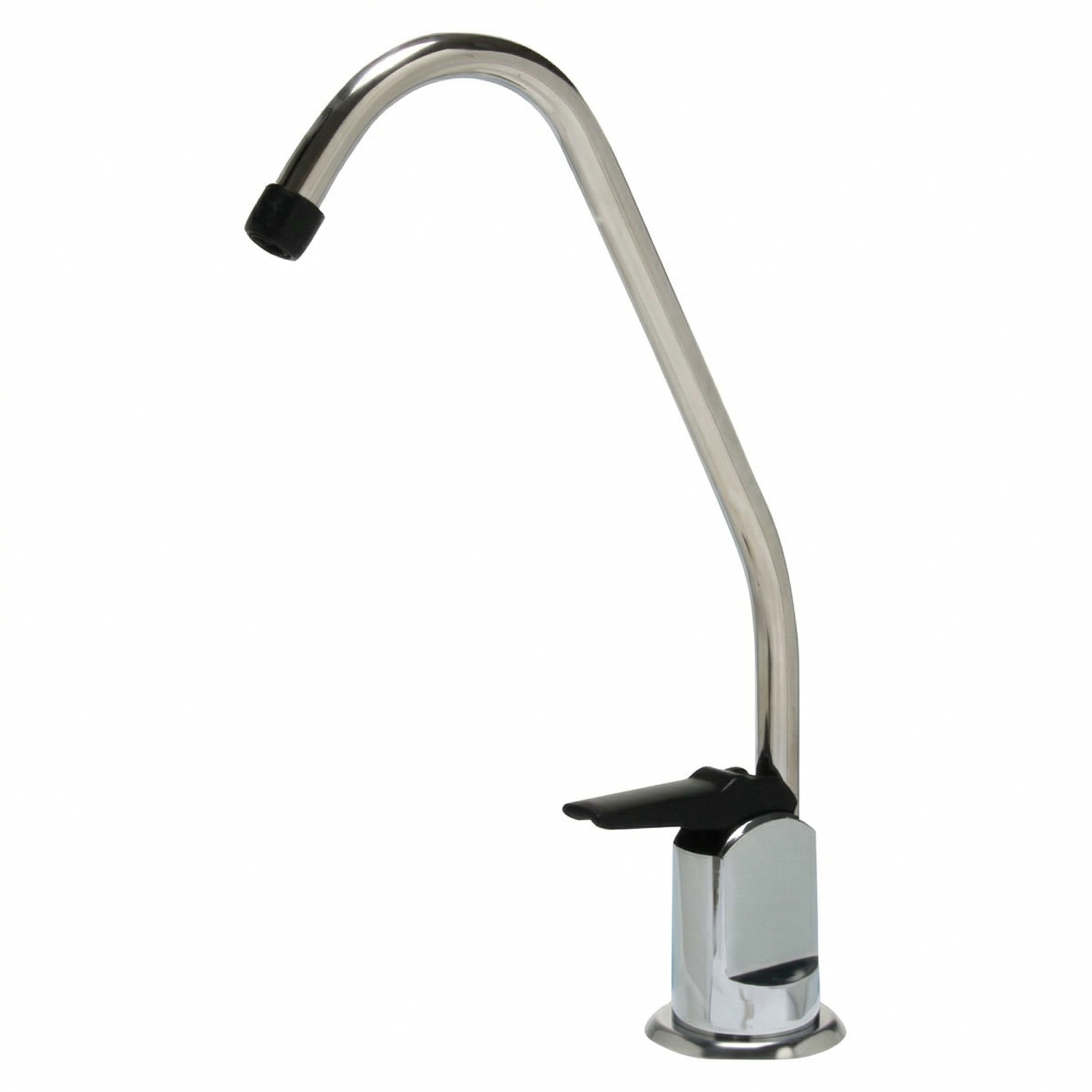 Standard Long Reach Faucet Chrome Finish Black Tip WDF-103-B-LF