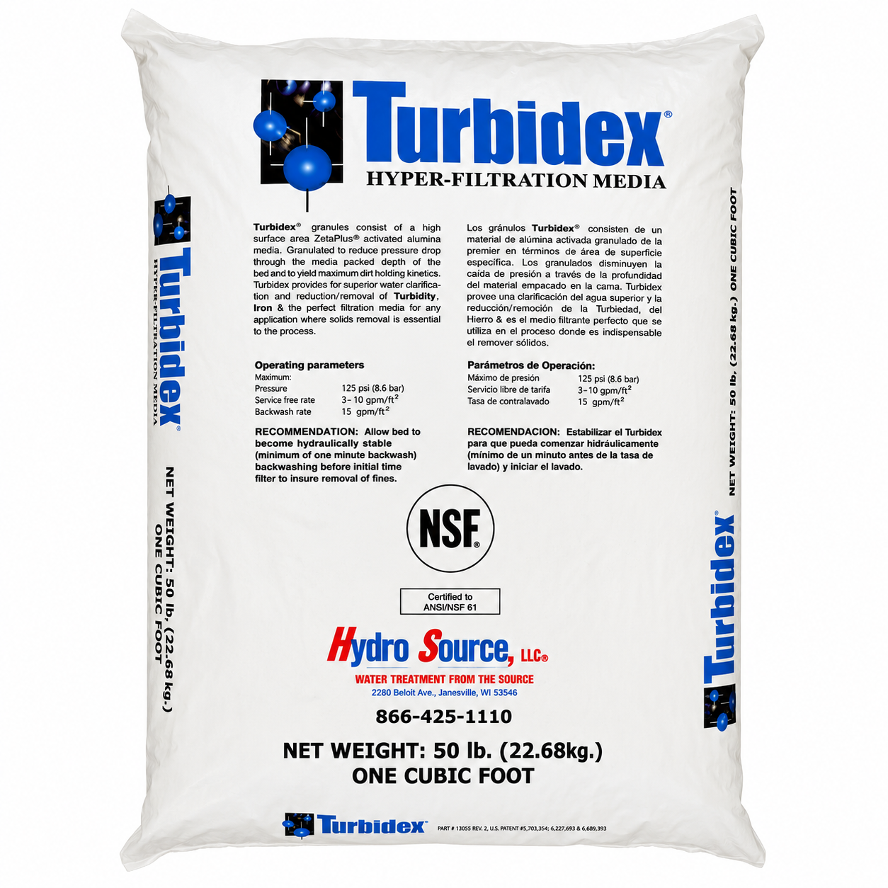 Turbidex Sediment Filter Media  1/2 Cu Ft 25 Lbs