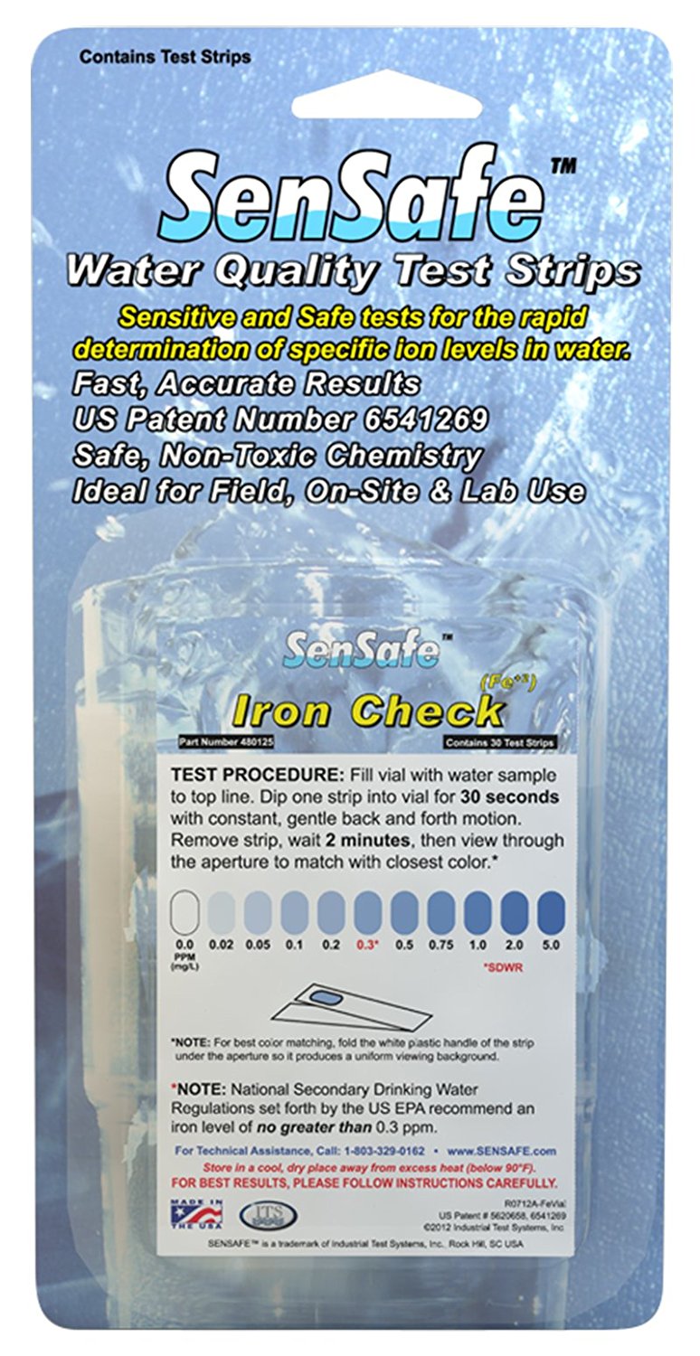 Industrial Test Systems SenSafe 480125 Iron Check 0-5ppm Range 2 Minutes and 30 Seconds Test Time 4 Set 
